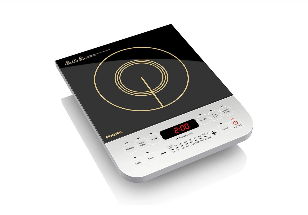 Philips 2100 W Induction Cooktop Push Button (Black, HD4928/01)